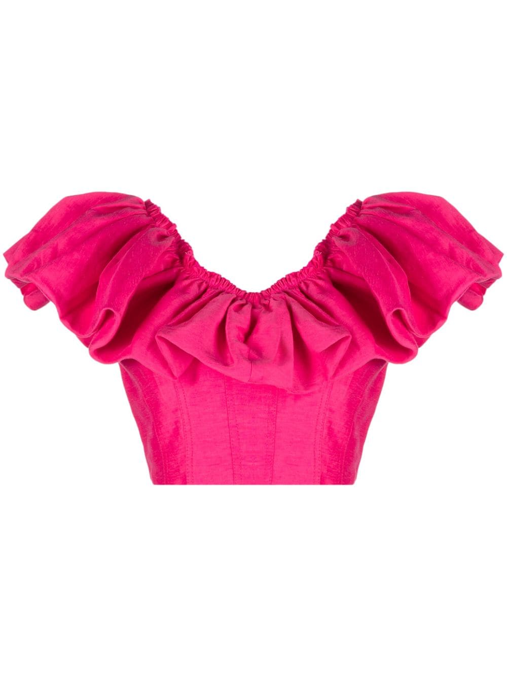 Aje Florence ruffled crop top - Pink von Aje