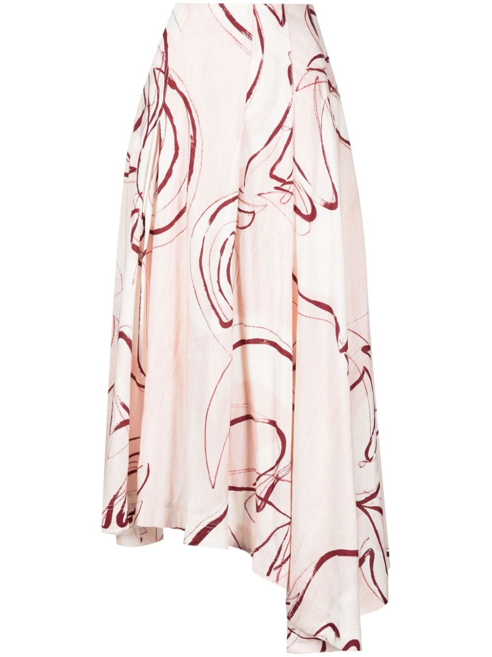 Aje Jeanne abstract-print midi skirt - Pink von Aje