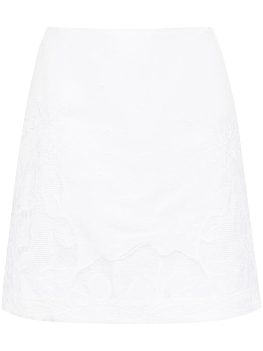 Aje broderie anglaise linen-blend skirt - White von Aje