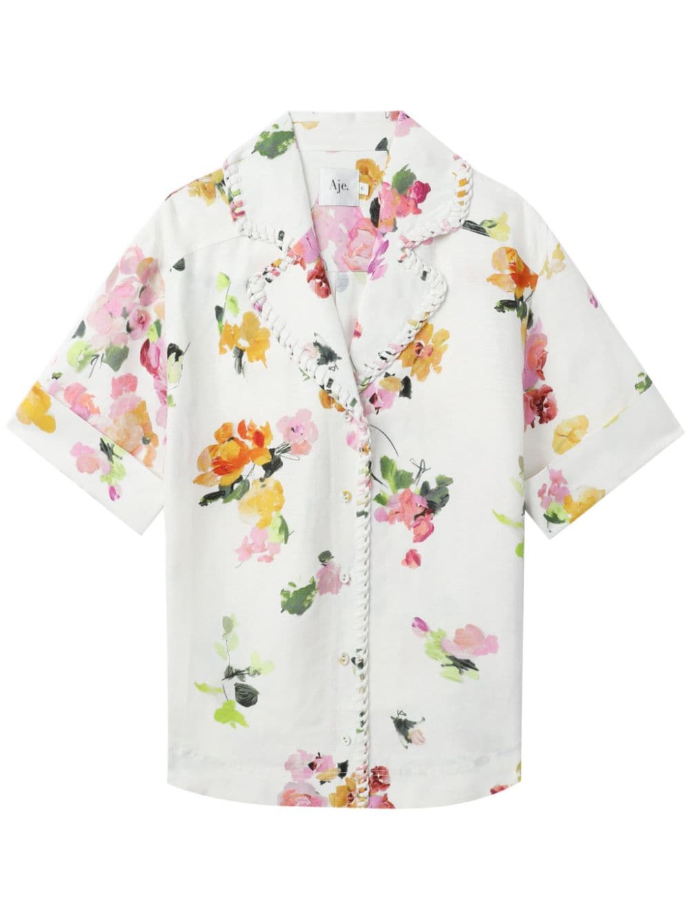 Aje floral-print short-sleeve shirt - White von Aje