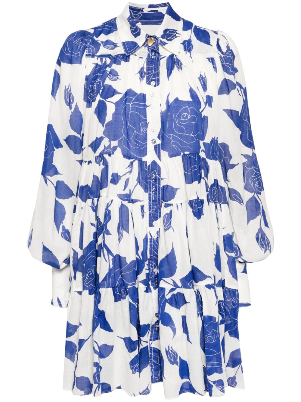 Aje rose-print cotton shirtdress - White von Aje