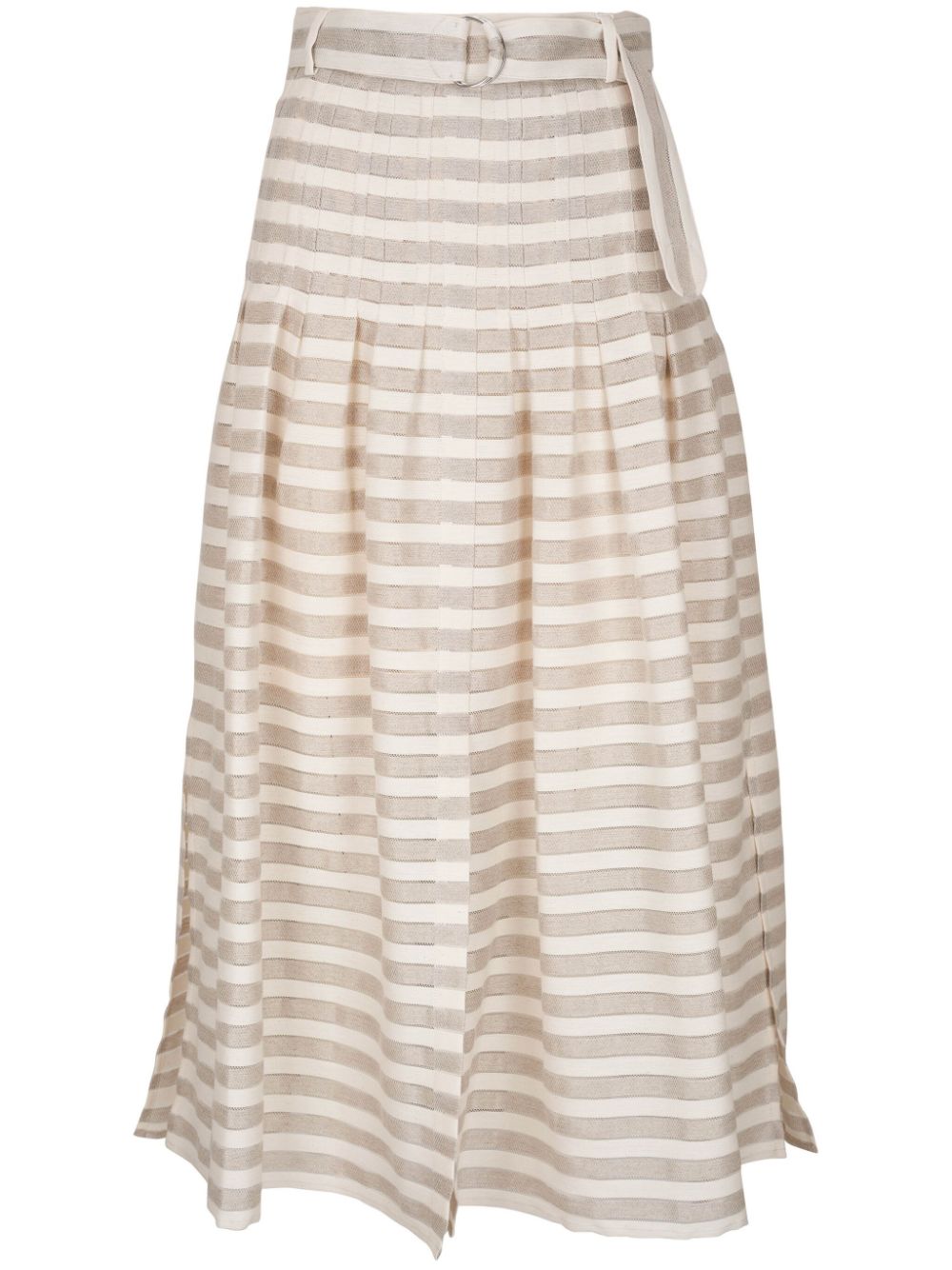 Akris Punto striped belted midi skirt - Neutrals von Akris Punto