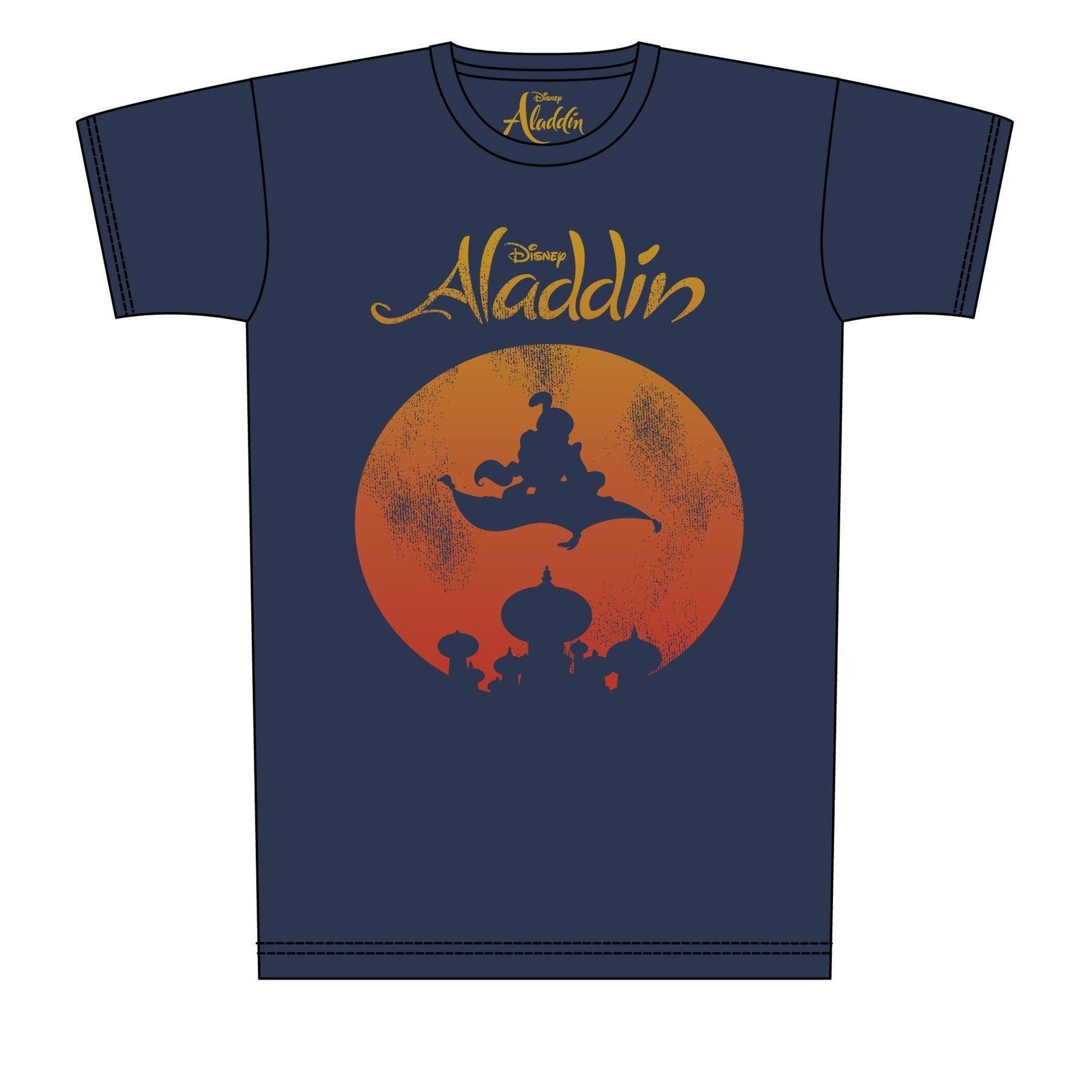 Magic Carpet Distressed Print Tshirt Herren Marine XXL von Aladdin