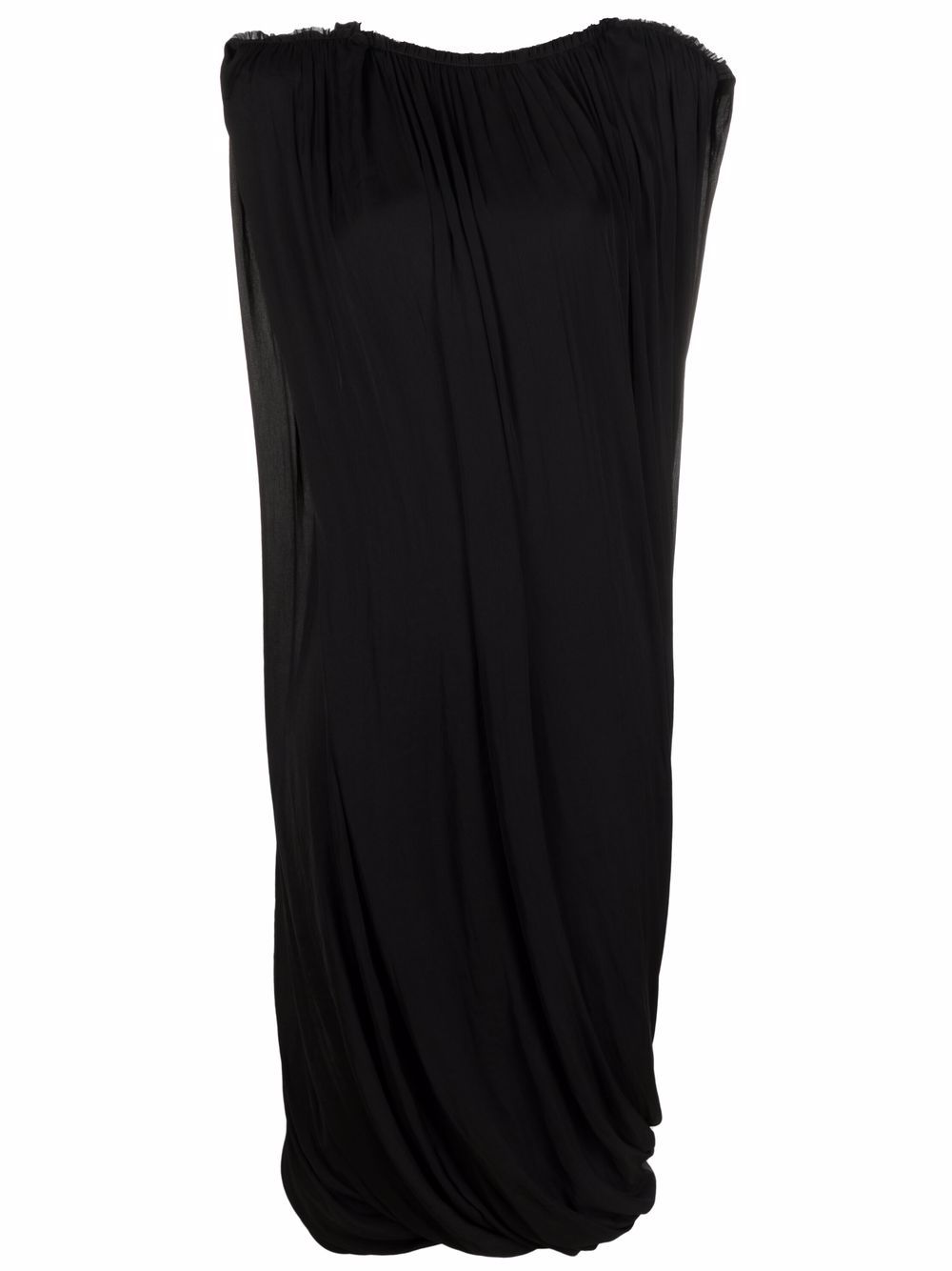 Lanvin Pre-Owned 2008 draped knee-length dress - Black von Lanvin Pre-Owned