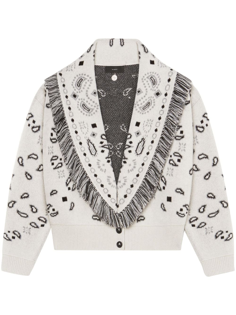 Alanui Bandana Jacquard cropped cardigan - White von Alanui