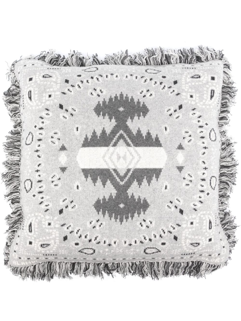 Alanui Bandana intarsia-knit cushion - Grey