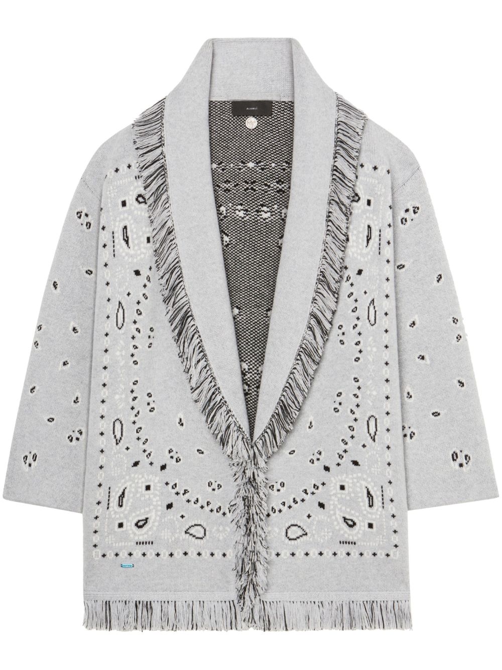 Alanui Bandana jacquard cashmere cardigan - Grey von Alanui