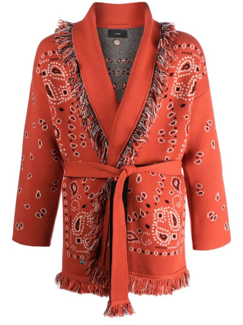 Alanui Bandana jacquard cashmere cardigan - Orange von Alanui