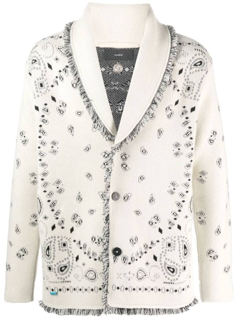 Alanui Bandana jacquard cashmere cardigan - White von Alanui