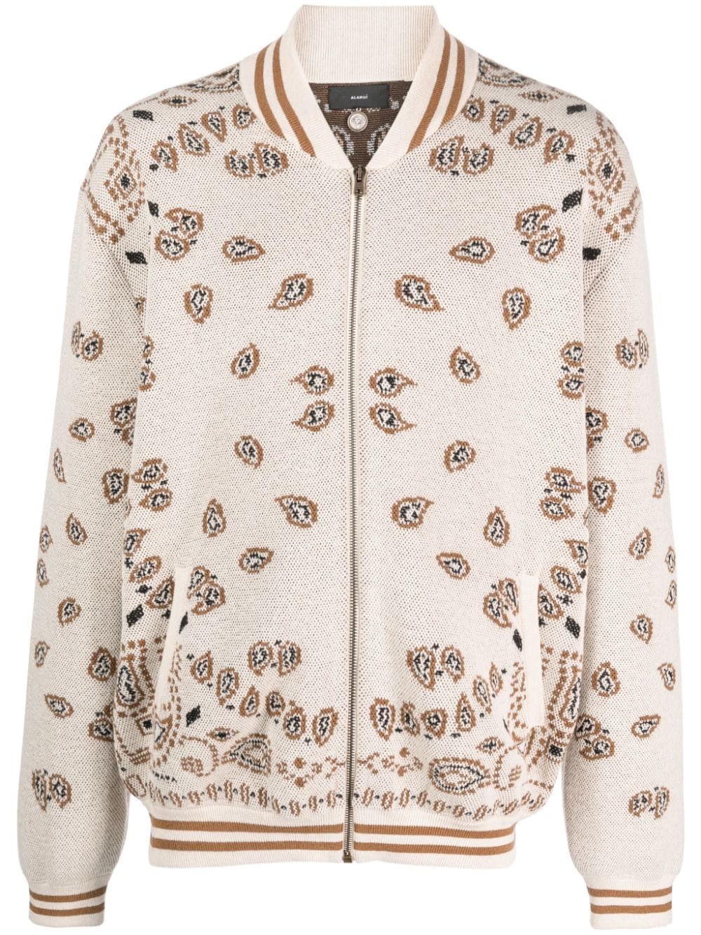 Alanui Bandana-jacquard zip-up cardigan - Neutrals von Alanui