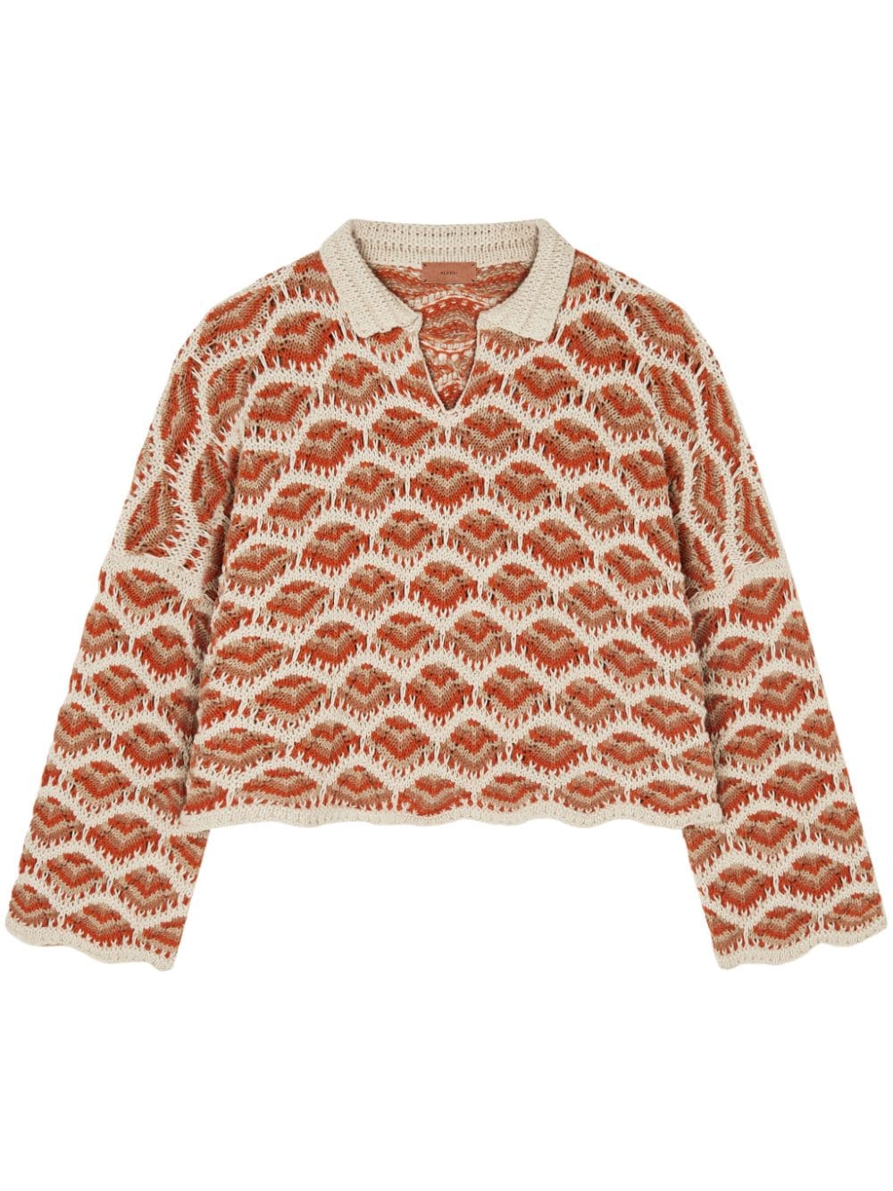 Alanui Hawa Mahal crochet-knit polo jumper - Orange von Alanui
