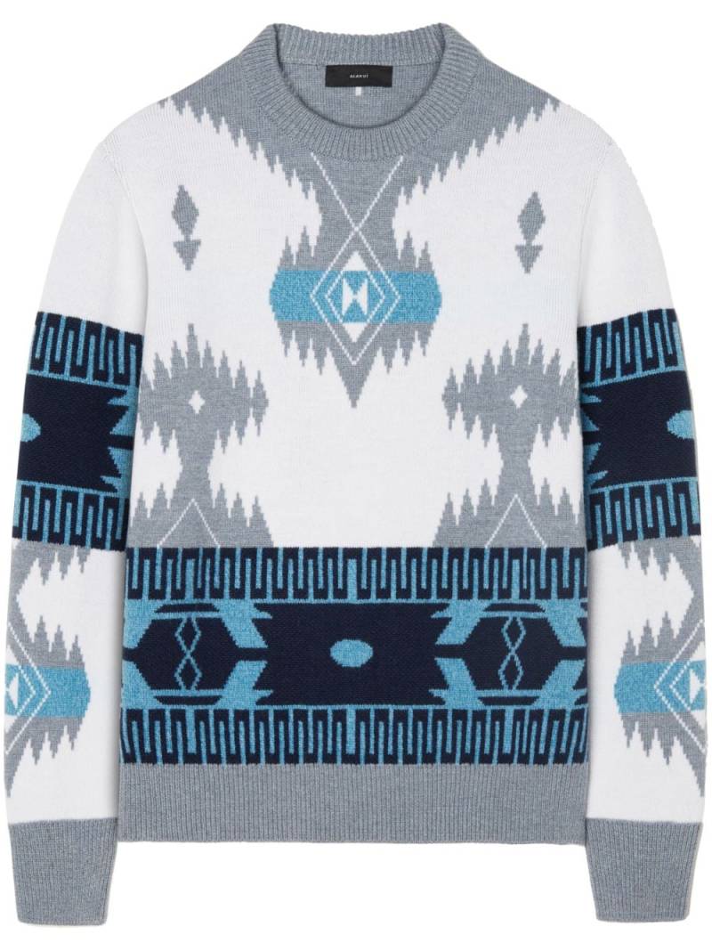 Alanui Icon Jacquard geometric-pattern sweater - Grey von Alanui