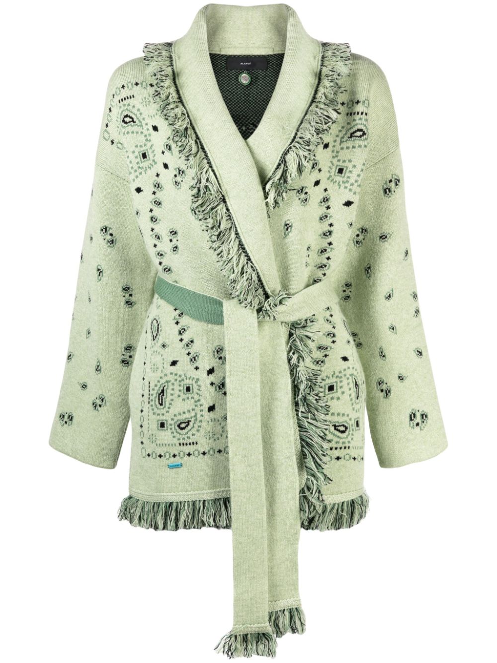 Alanui Icon bandana-jacquard cashmere cardigan - Green von Alanui