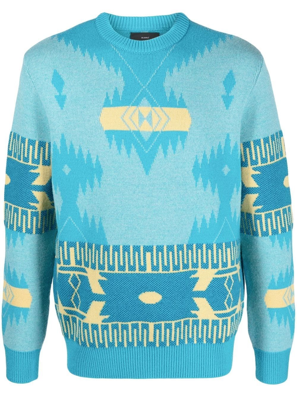 Alanui Icon jacquard-knit virgin wool jumper - Blue von Alanui