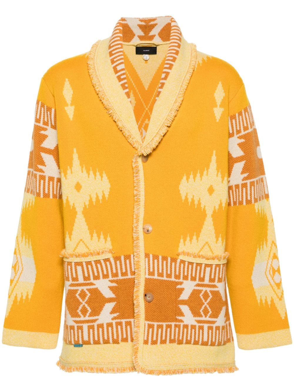 Alanui Icon pattern-jacquard cardigan - Yellow von Alanui