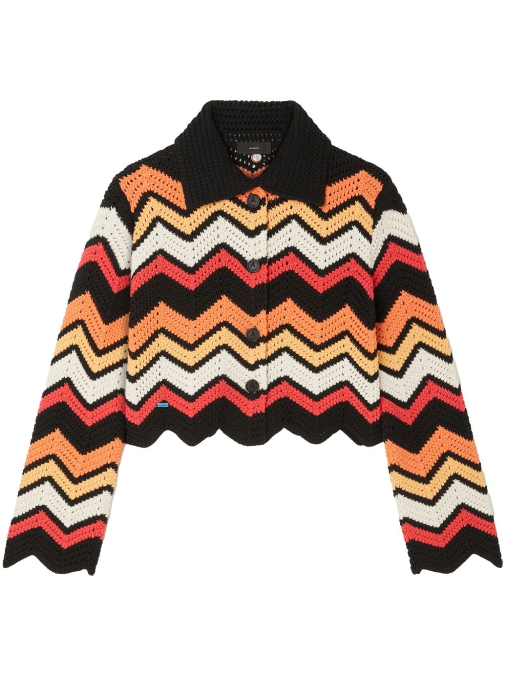 Alanui Kaleidoscopic chevron knitted jacket - Black von Alanui