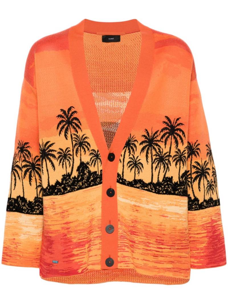 Alanui Kerala Sunset intarsia-knit cardigan - Orange von Alanui