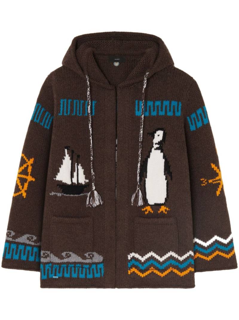 Alanui The Nautical knitted hoodie - Brown von Alanui