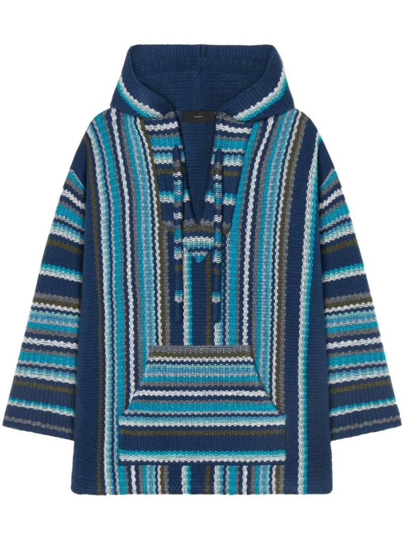 Alanui Ushuaia Stories knitted Baja hoodie - Blue von Alanui