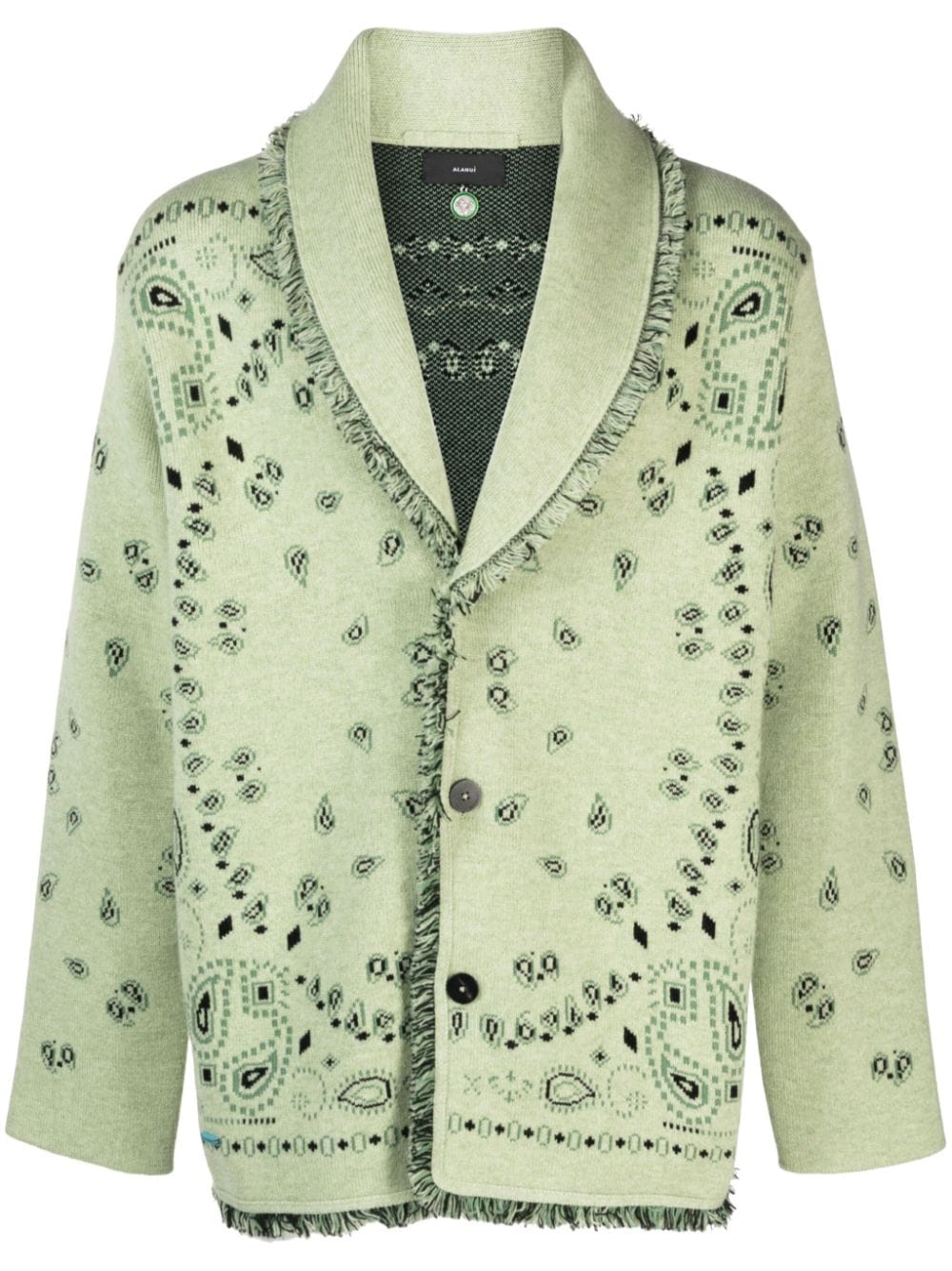 Alanui bandana-jacquard cashmere cardigan - Green von Alanui