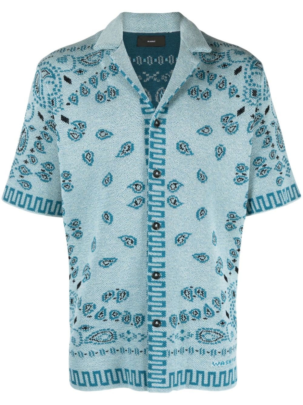 Alanui bandana-jacquard cotton-piqué shirt - Blue von Alanui