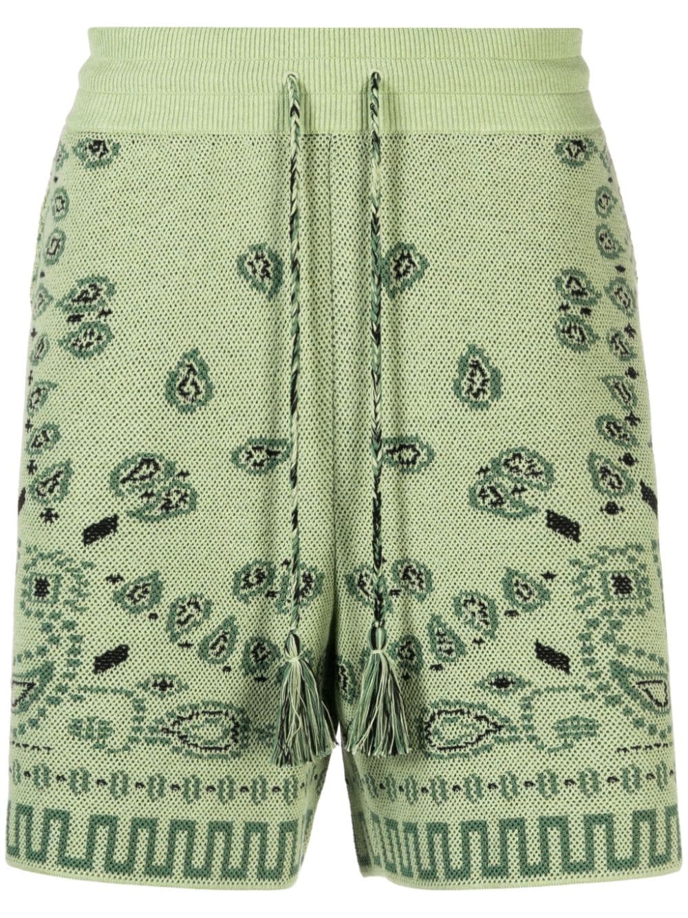 Alanui bandana-jacquard cotton-piqué shorts - Green von Alanui