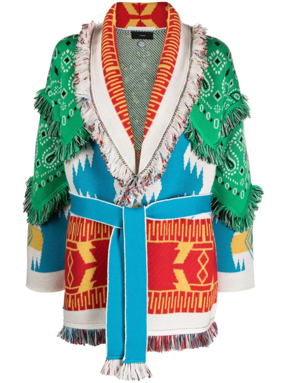 Alanui Icon Bandana Patch jacquard cardigan - Green von Alanui