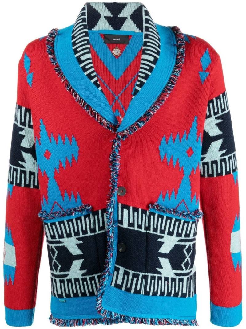 Alanui intarsia-knit button-fastening cardigan - Red von Alanui