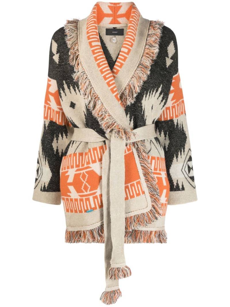 Alanui jacquard-print tie-front cardigan - Neutrals von Alanui