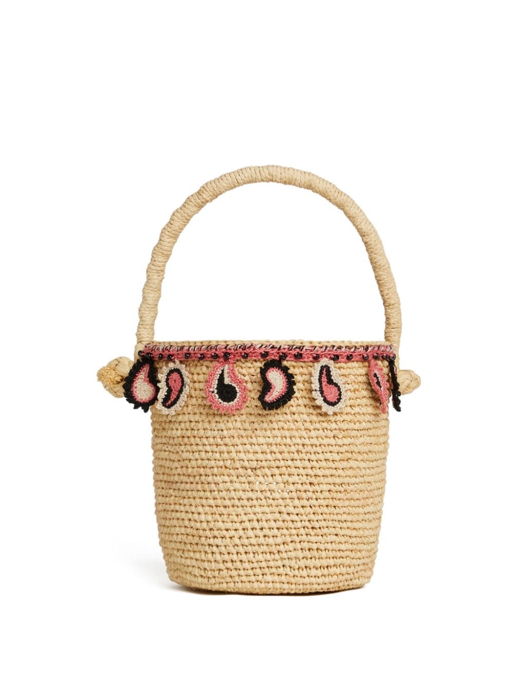 Alanui paisley-appliqué raffia basket bag - Neutrals von Alanui