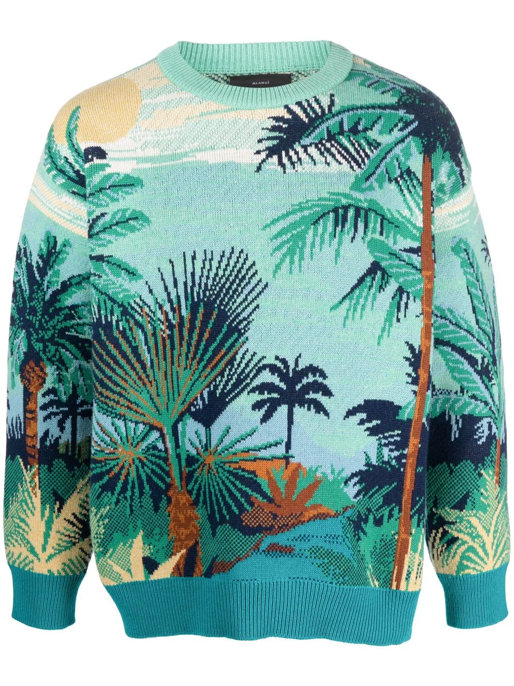 Alanui palm tree-print jumper - Blue von Alanui