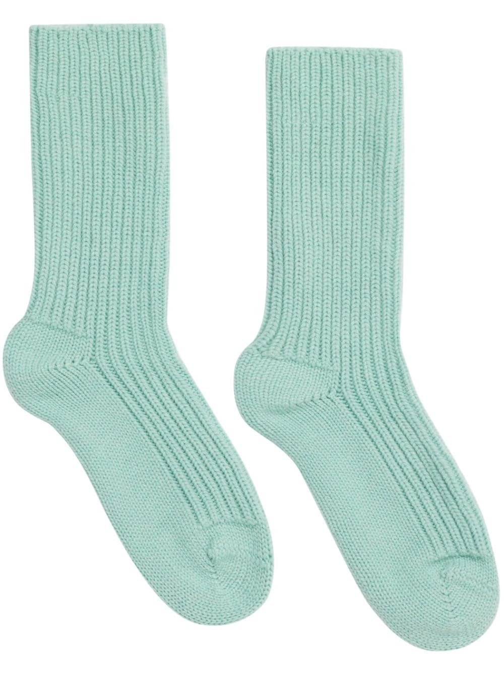 Alanui ribbed-knit cashmere socks - Green von Alanui