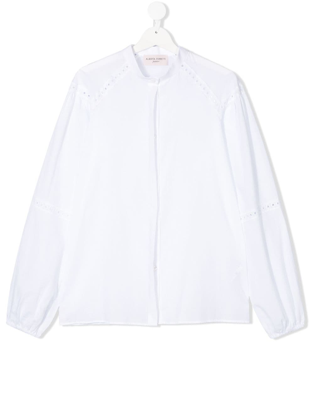 Alberta Ferretti Kids TEEN lace detail blouse - White von Alberta Ferretti Kids