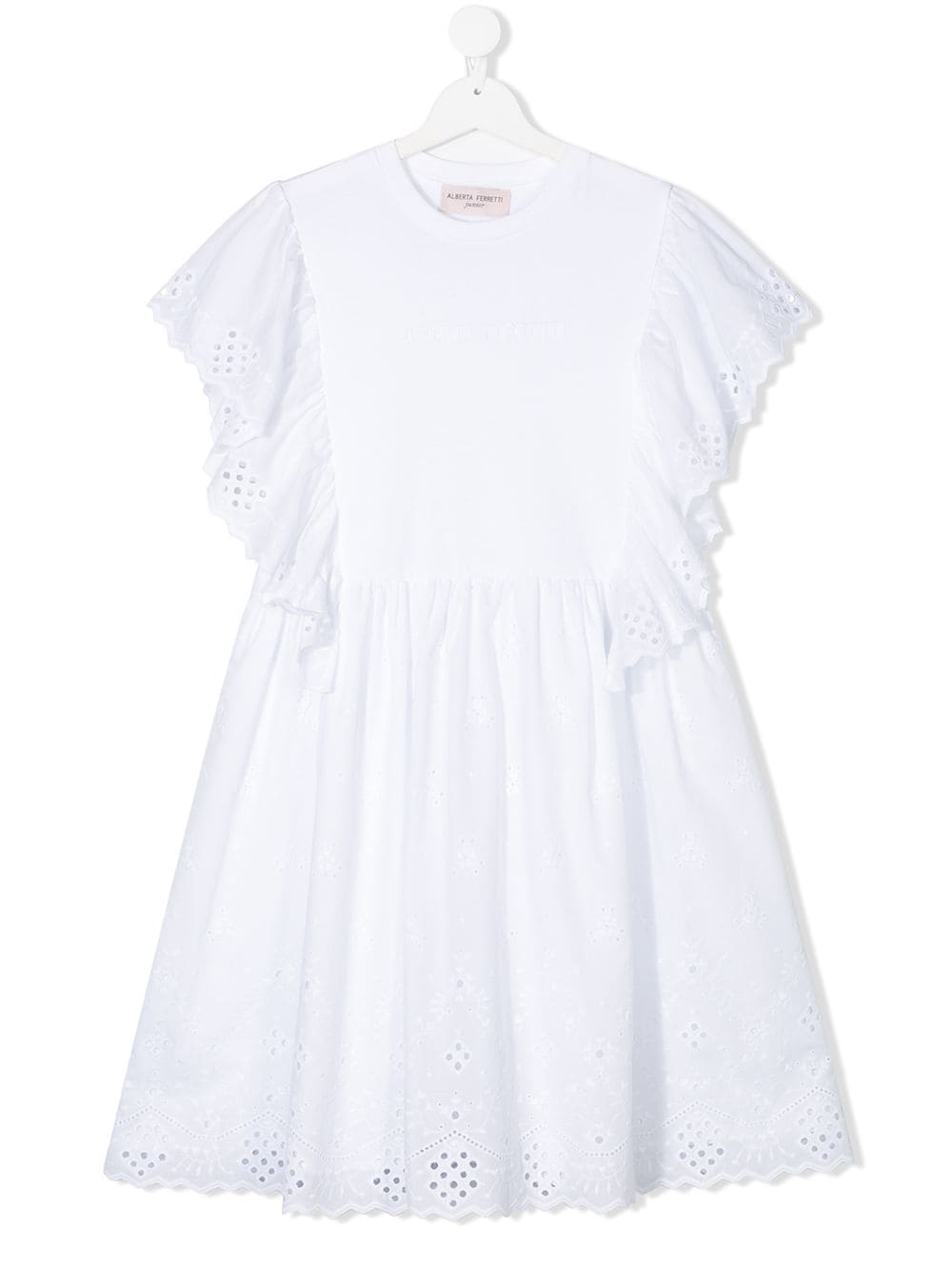 Alberta Ferretti Kids TEEN lace trim dress - White von Alberta Ferretti Kids