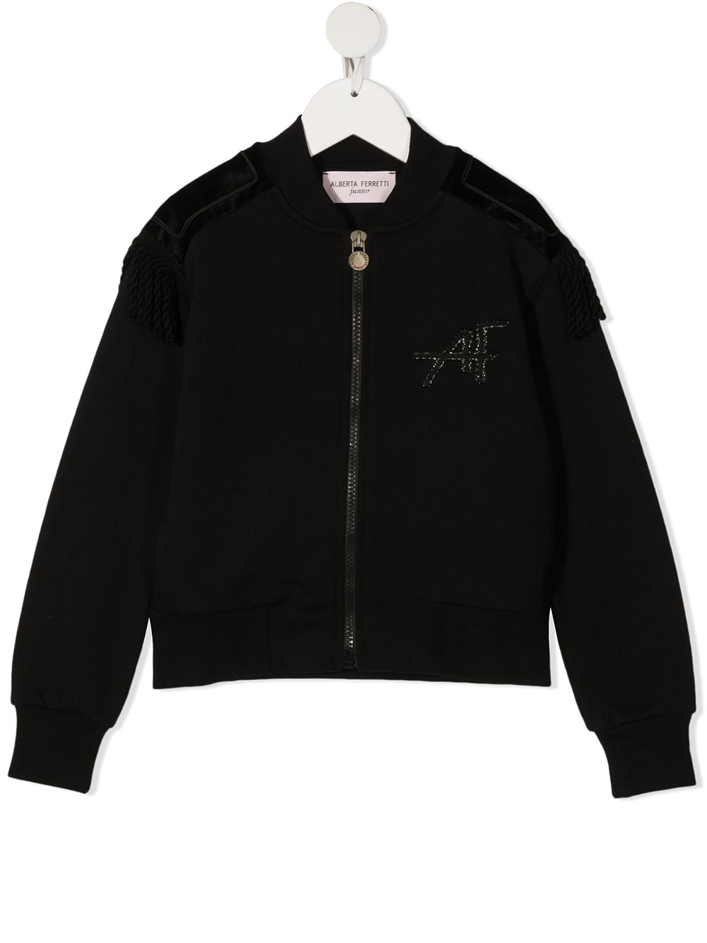 Alberta Ferretti Kids epaulette-detail bomber jacket - Black von Alberta Ferretti Kids