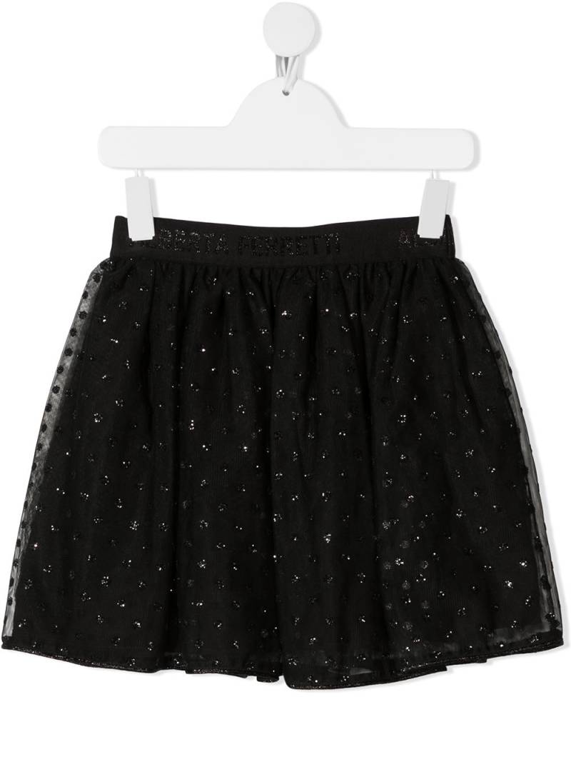 Alberta Ferretti Kids glitter polka dot tutu skirt - Black von Alberta Ferretti Kids