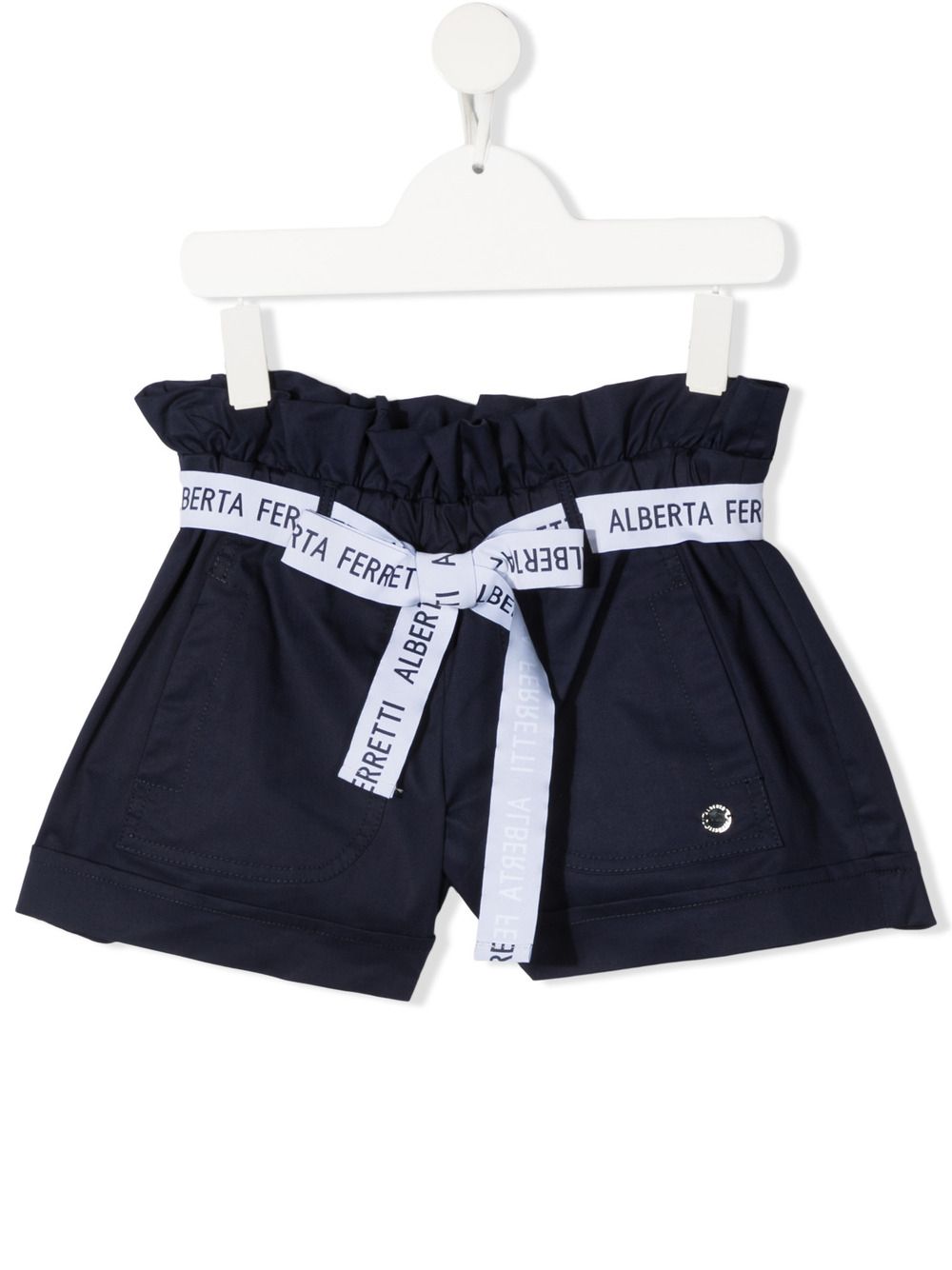 Alberta Ferretti Kids logo belt shorts - Blue von Alberta Ferretti Kids