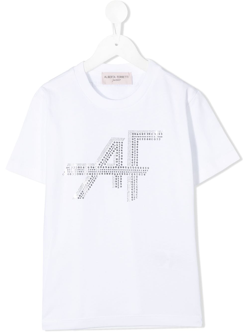 Alberta Ferretti Kids rhinestone logo print T-shirt - White von Alberta Ferretti Kids