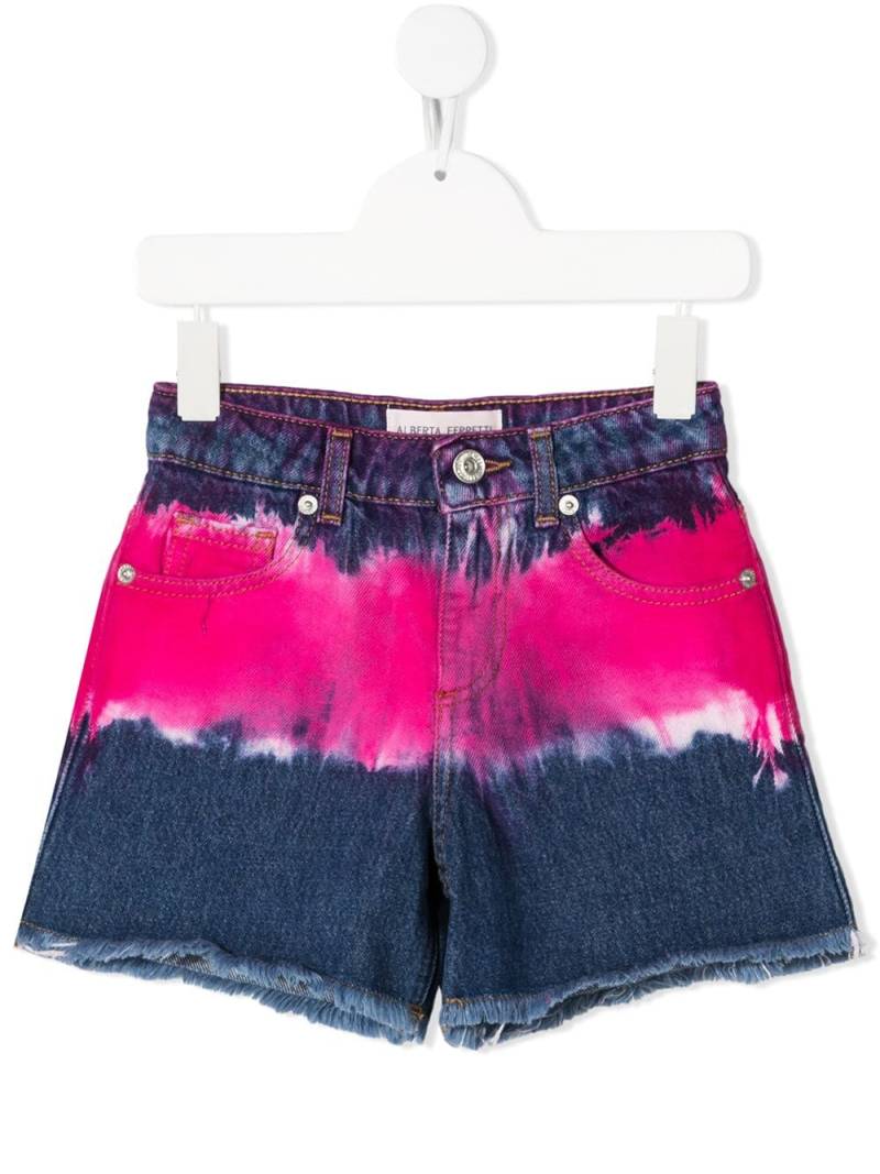 Alberta Ferretti Kids tie-dye denim shorts - Pink von Alberta Ferretti Kids