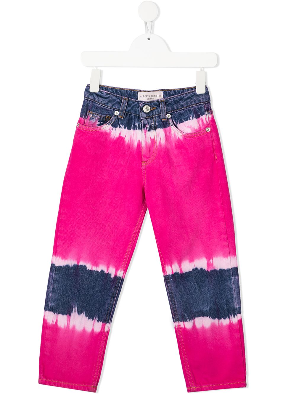 Alberta Ferretti Kids tie-dye straight leg jeans - Pink von Alberta Ferretti Kids