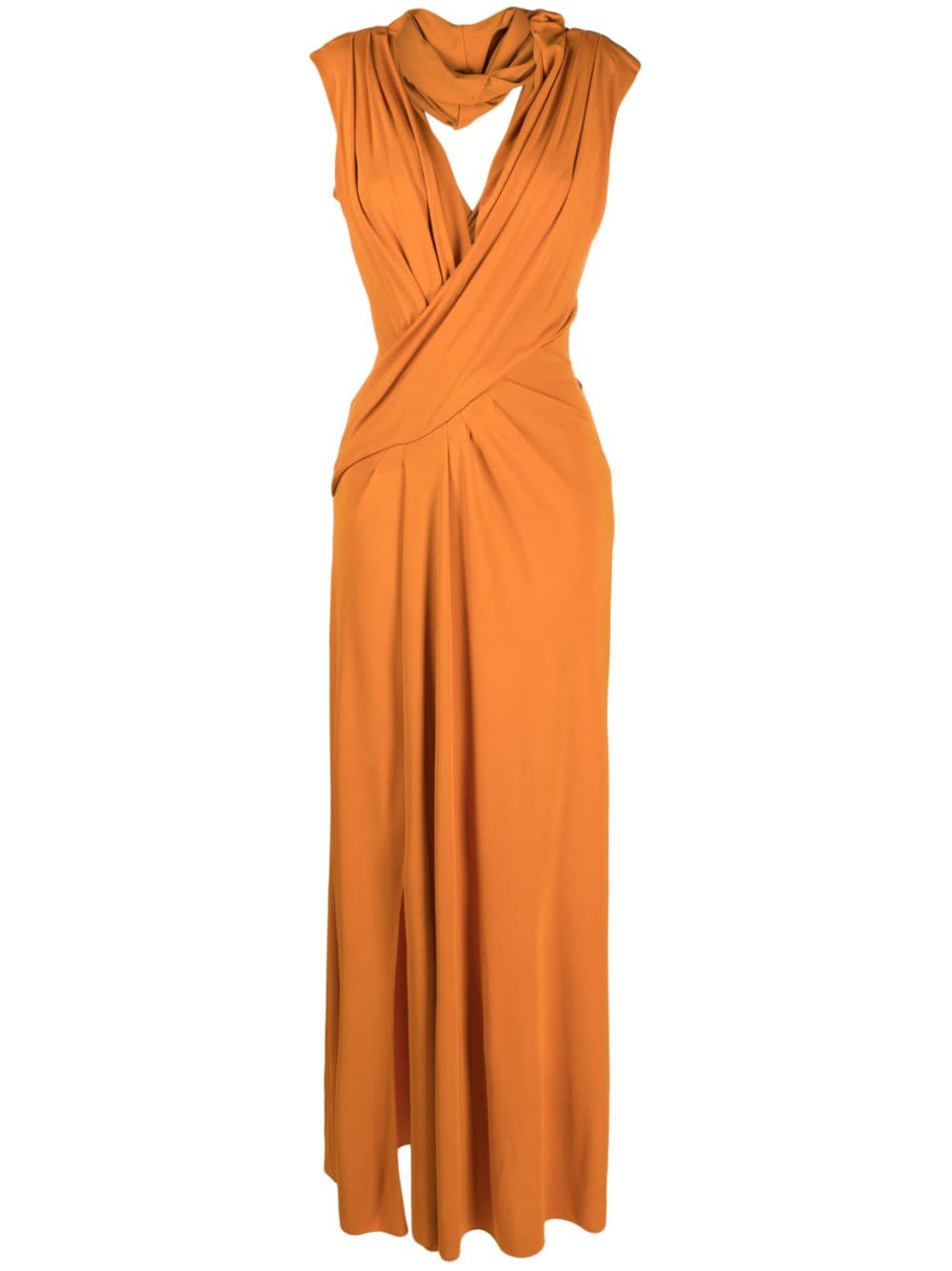 Alberta Ferretti hooded draped jersey maxi dress - Orange von Alberta Ferretti