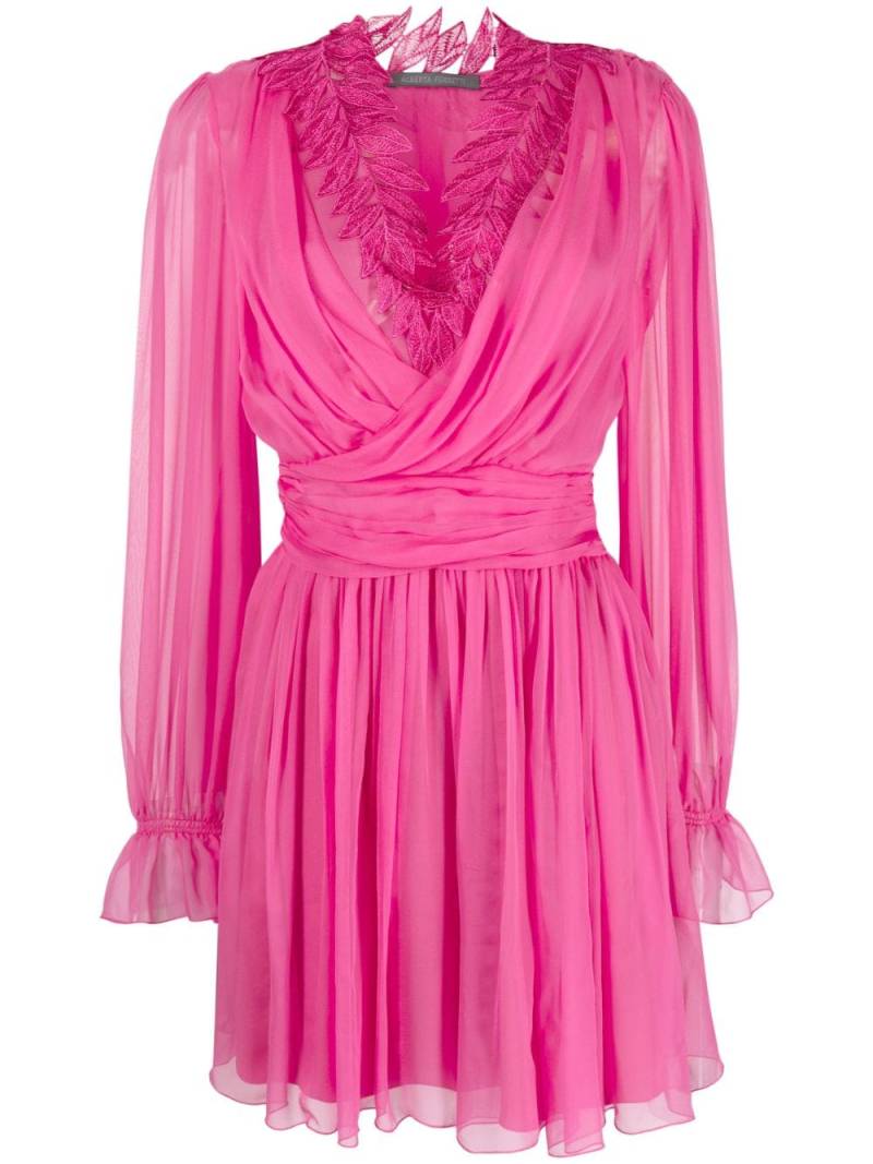 Alberta Ferretti ramage-lace silk mini dress - Pink von Alberta Ferretti