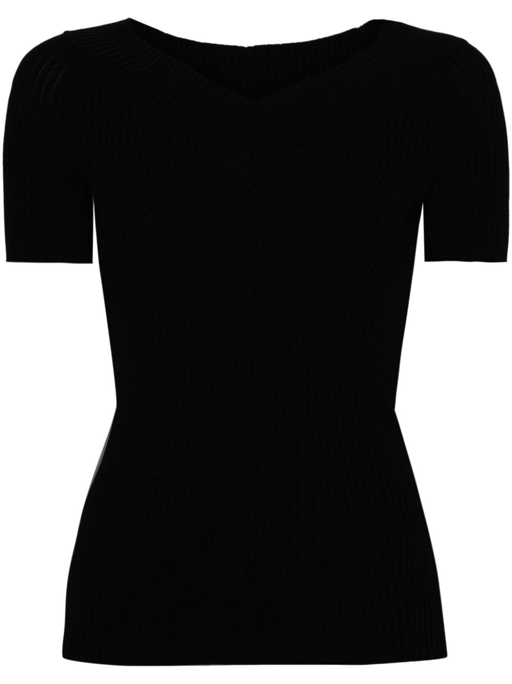 Alberta Ferretti V-neck knitted top - Black von Alberta Ferretti