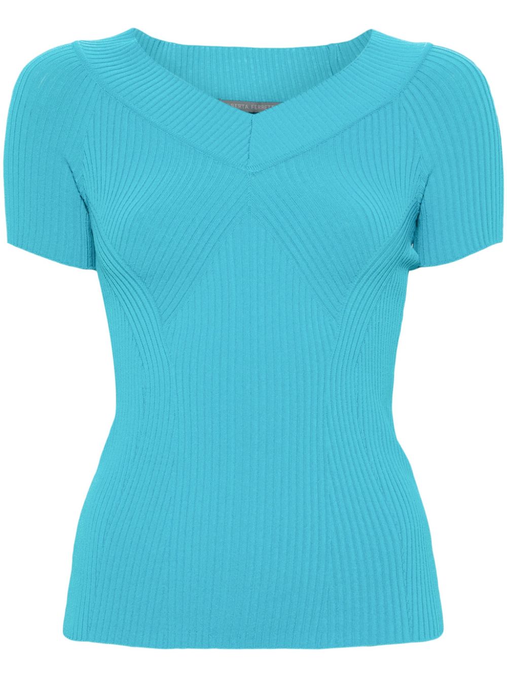 Alberta Ferretti V-neck knitted top - Blue von Alberta Ferretti