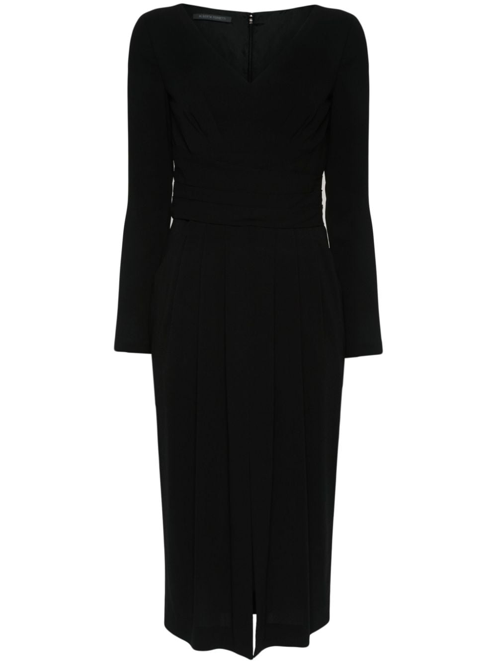 Alberta Ferretti V-neck midi dress - Black von Alberta Ferretti