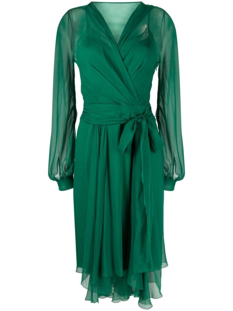 Alberta Ferretti asymmetric silk midi dress - Green von Alberta Ferretti
