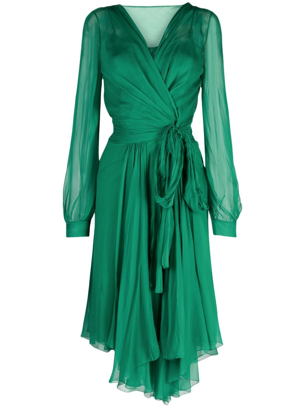 Alberta Ferretti asymmetric silk wrap dress - Green von Alberta Ferretti