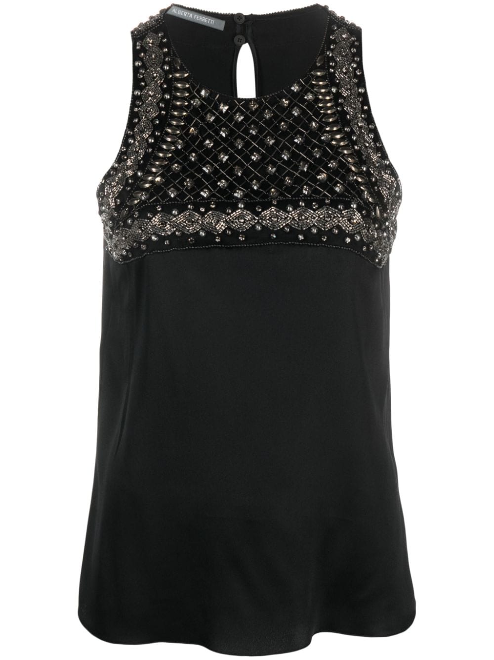 Alberta Ferretti bead-embellishment sleeveless blouse - Black von Alberta Ferretti