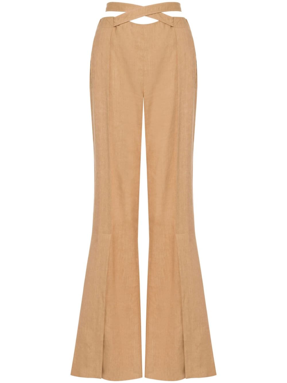 Alberta Ferretti belted flared trousers - Neutrals von Alberta Ferretti