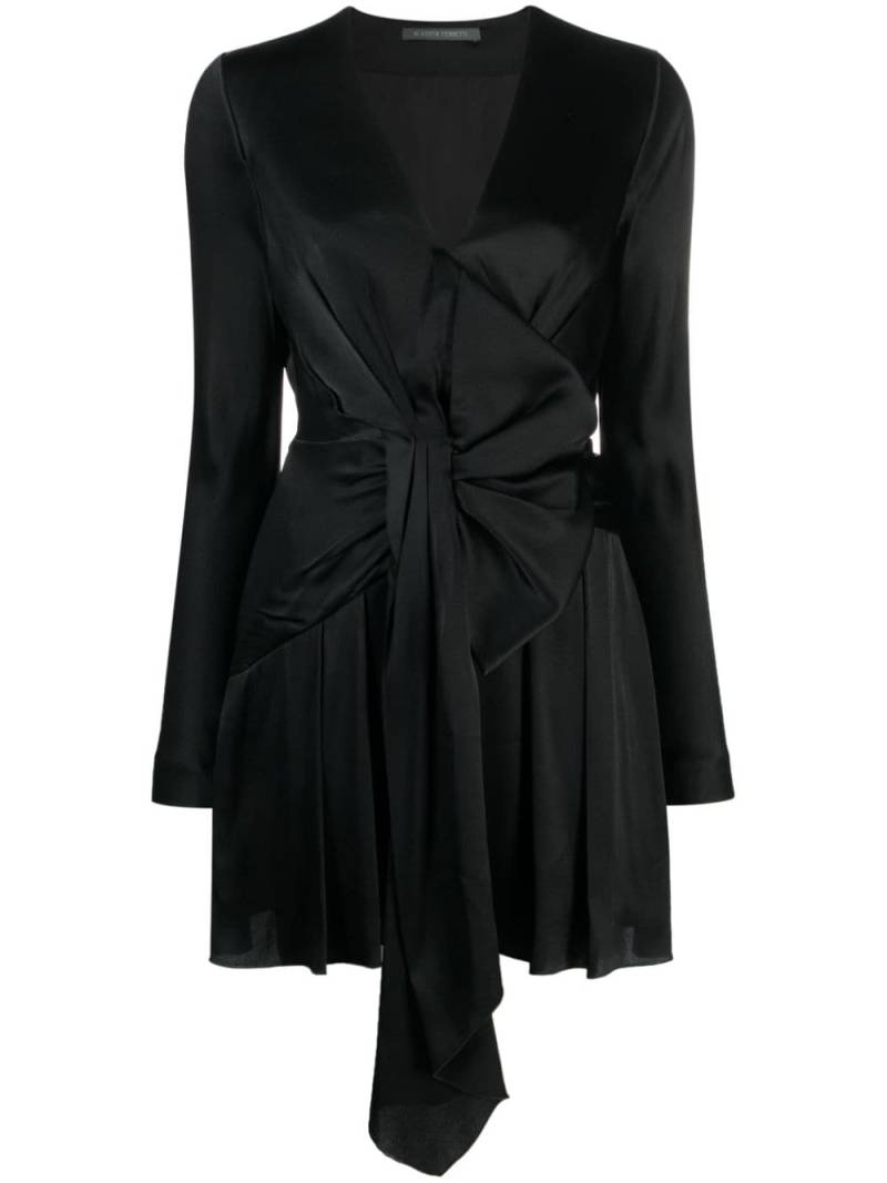 Alberta Ferretti bow-detailing pleated dress - Black von Alberta Ferretti